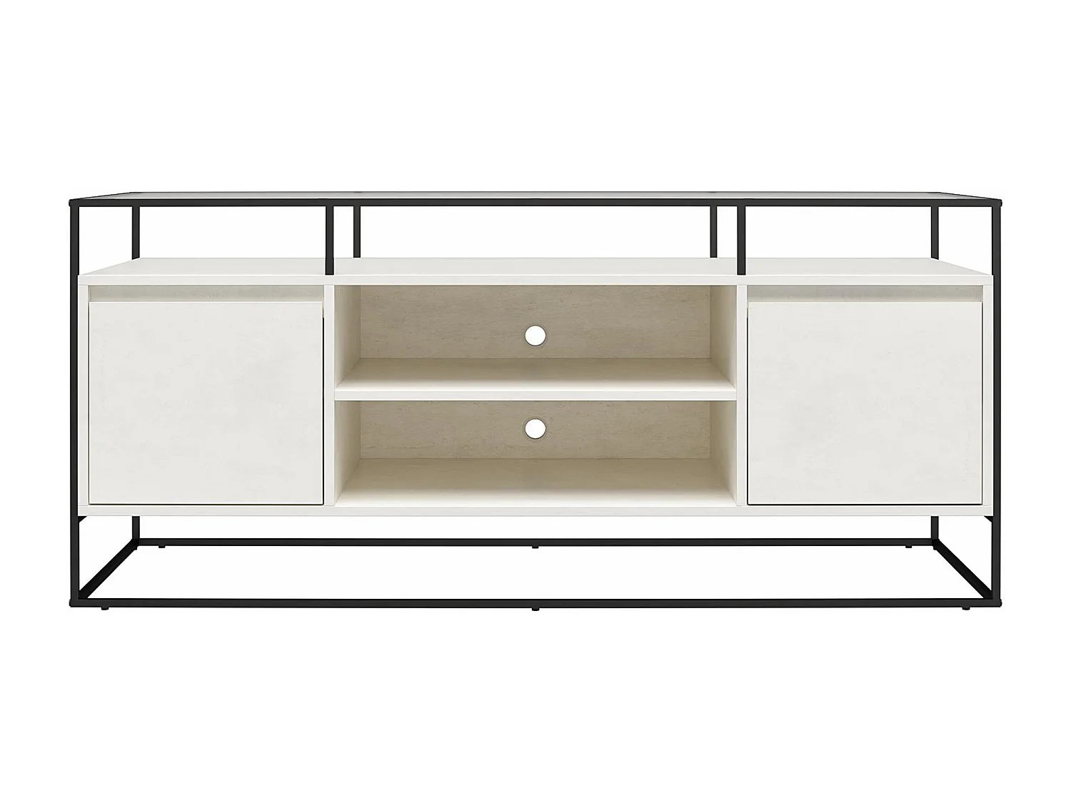 Mueble TV en cristal y base en MDF yeso