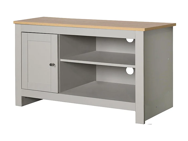 Emerald | Meuble TV 1 porte en MDF chêne et gris