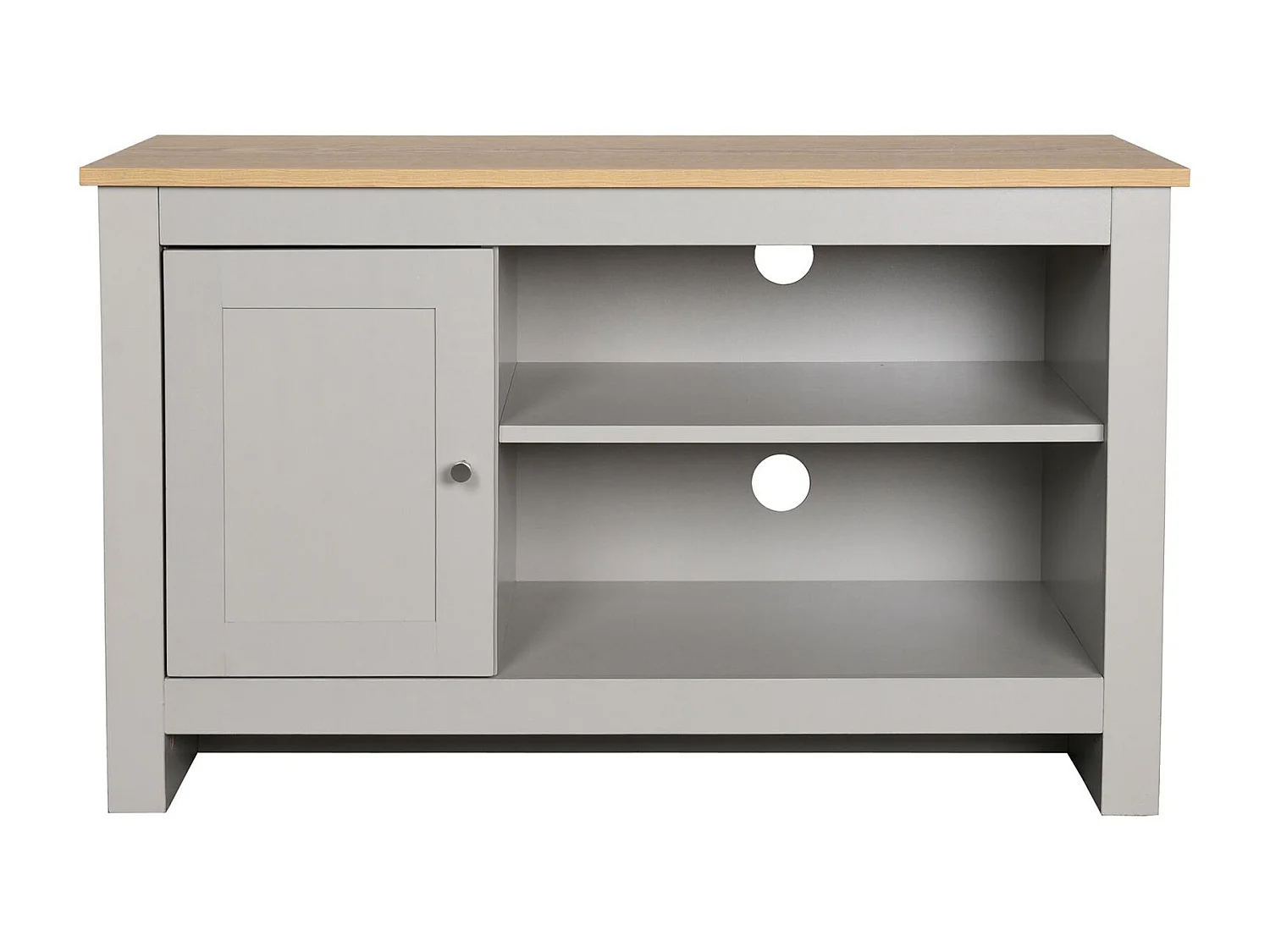 Mueble TV con 1 puerta en MDF roble y gris