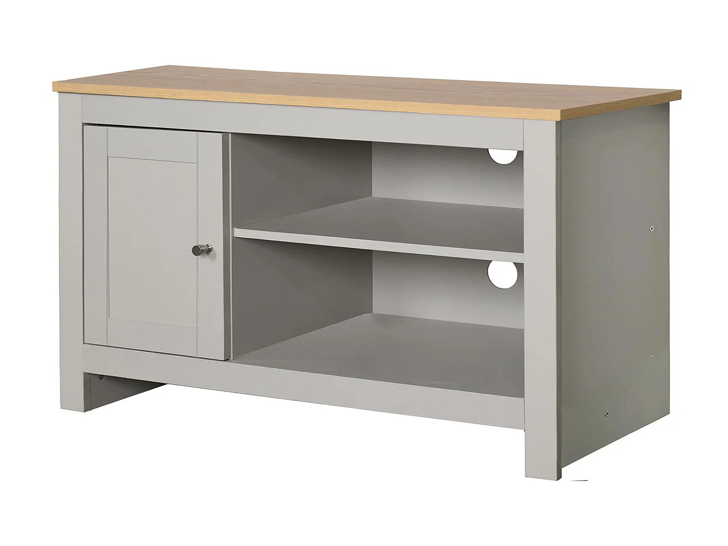 Mueble TV con 1 puerta en MDF roble y gris