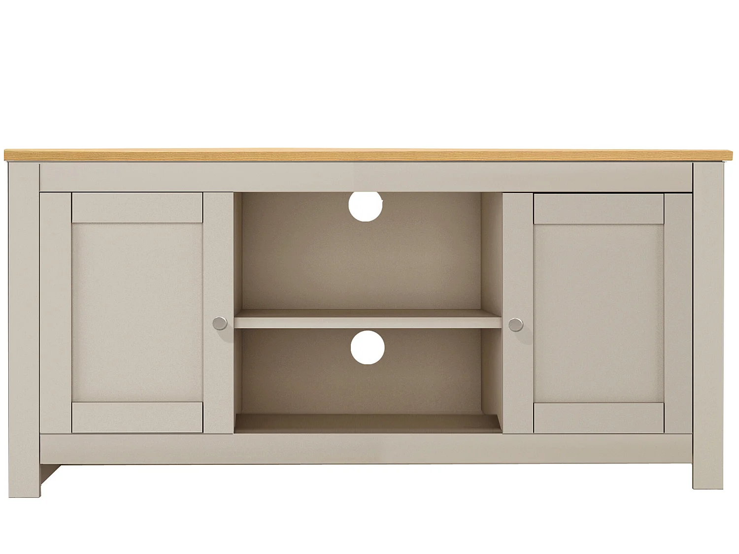 Porta TV a 2 ante in MDF rovere e panna