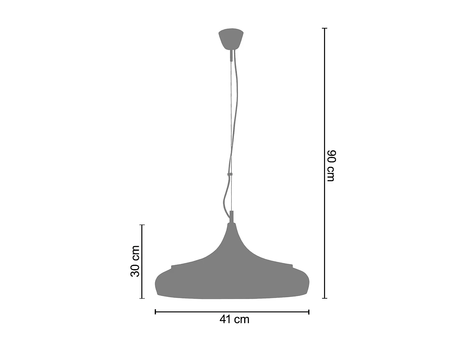 Suspensão TOSEL  DIVINITY vidro cúpula vermelho D38 x  H77  cm