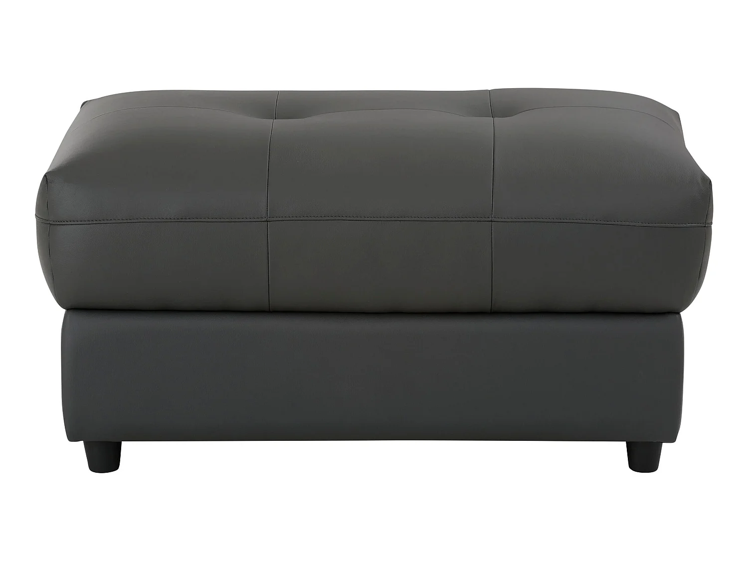 Tanaro | Pouf rembourré en cuir et PU gris