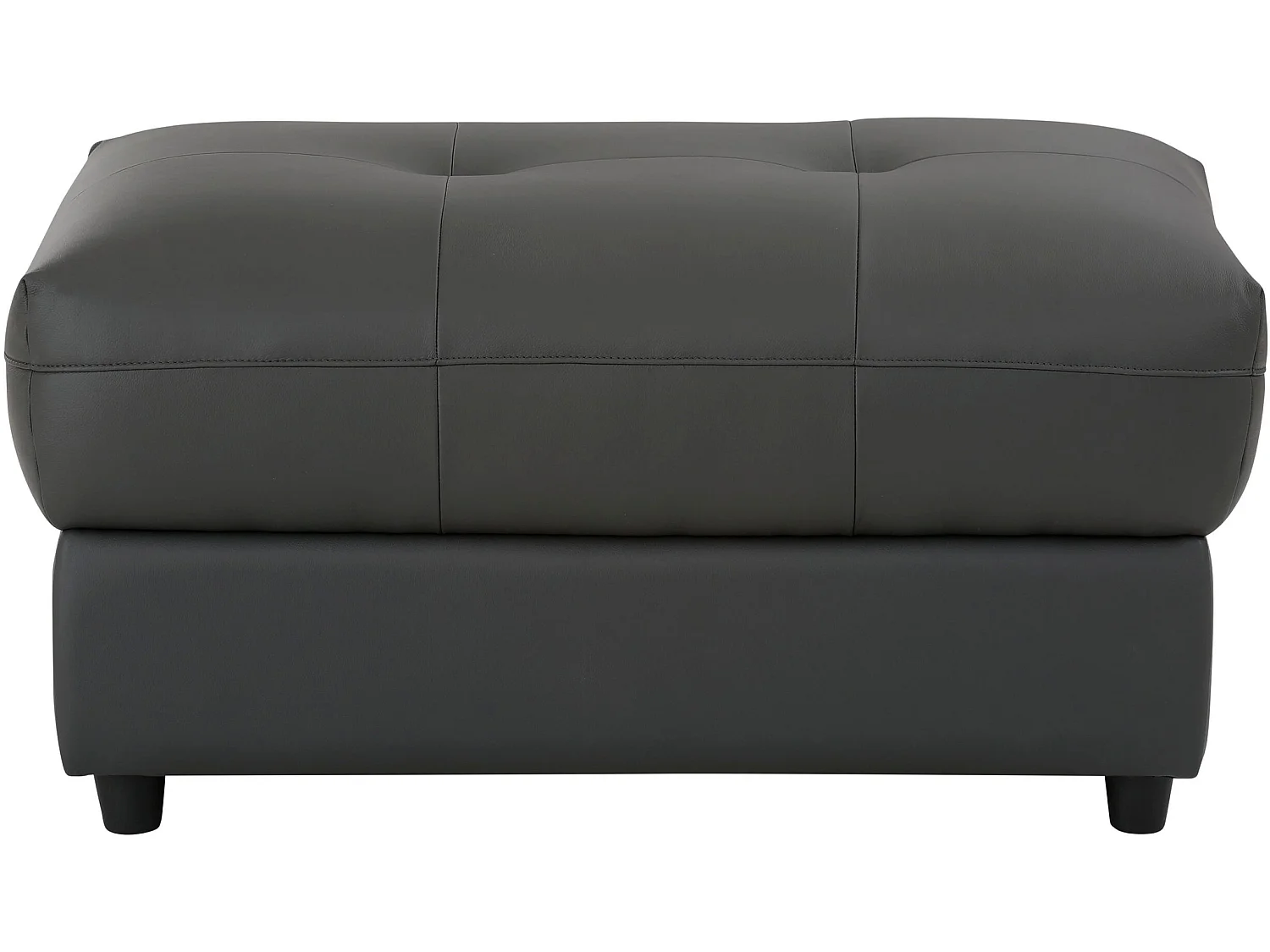 Tanaro | Pufe estofado em Couro e PU Cinza