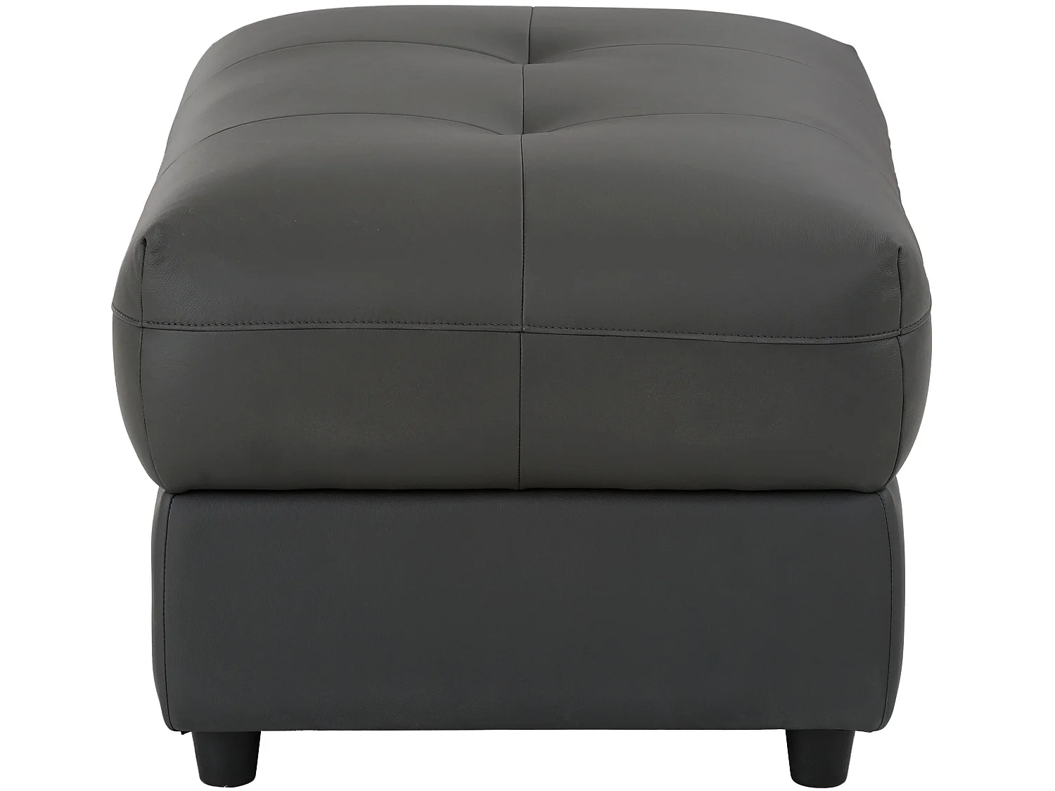 Tanaro | Pufe estofado em Couro e PU Cinza