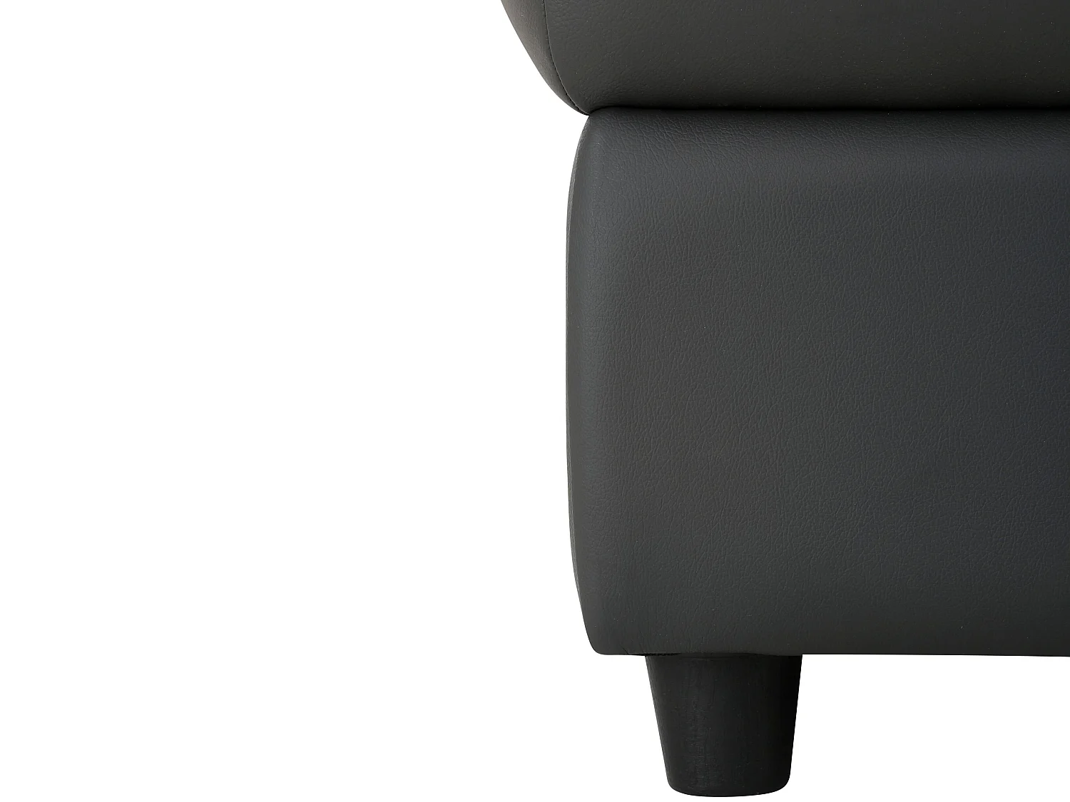 Tanaro | Pufe estofado em Couro e PU Cinza