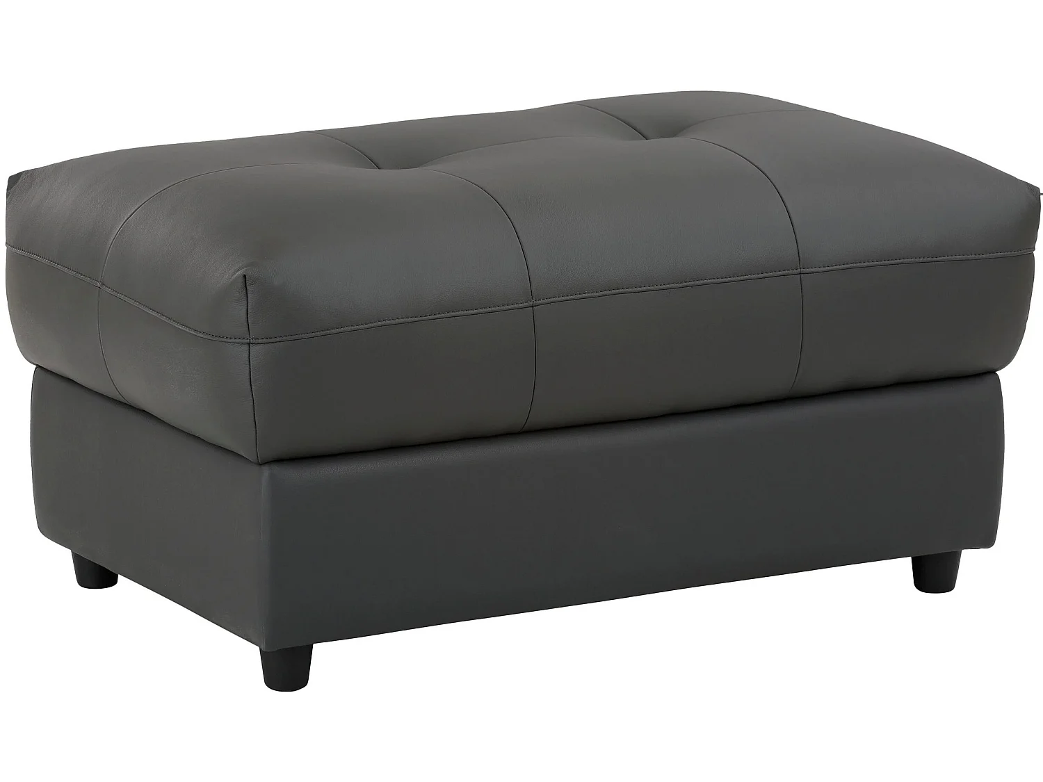 Tanaro | Pufe estofado em Couro e PU Cinza