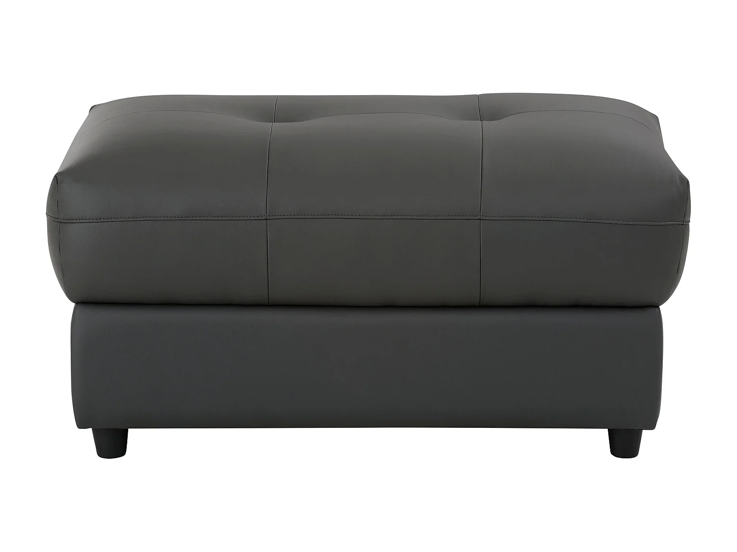 Tanaro | Pouf rembourré en cuir et PU gris