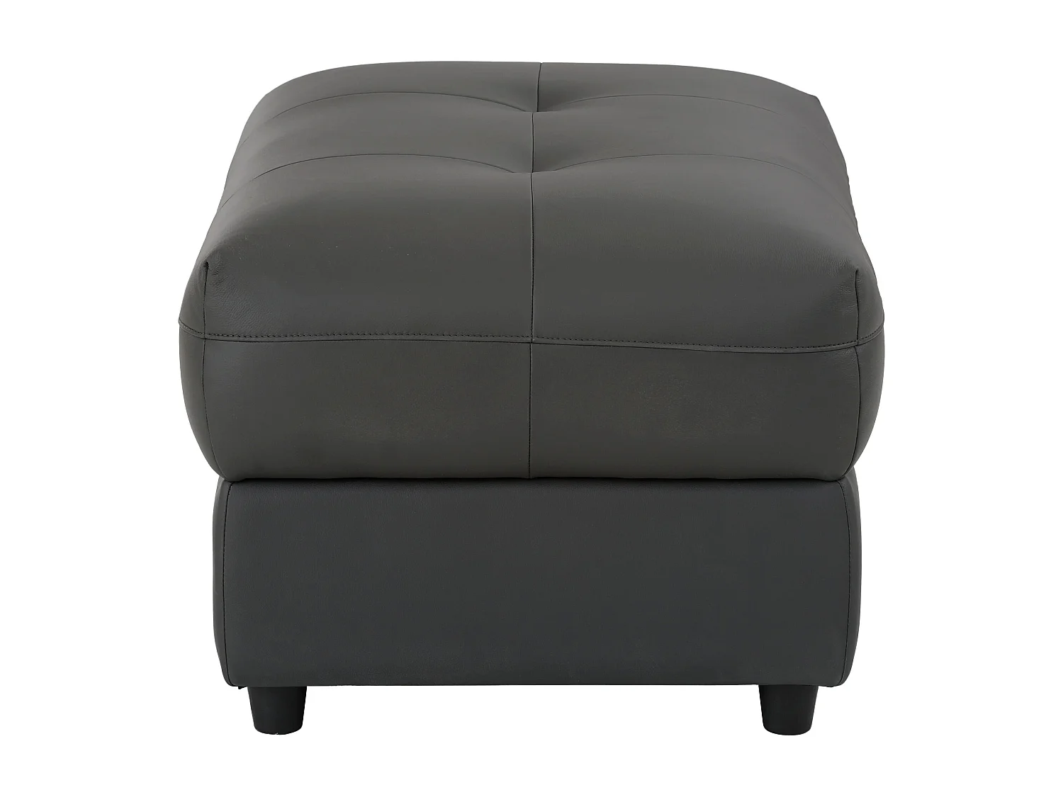 Tanaro | Pouf rembourré en cuir et PU gris