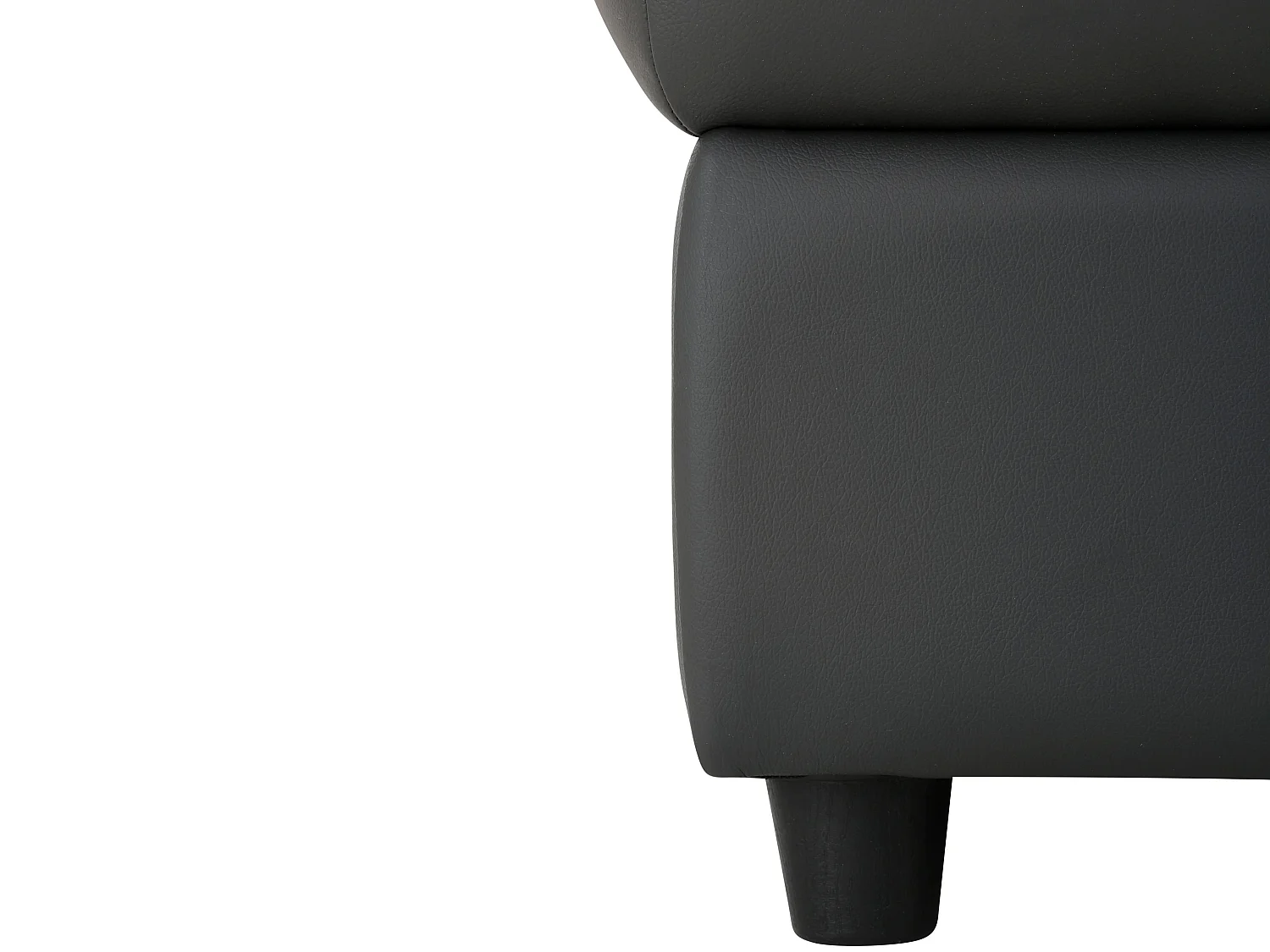 Tanaro | Pouf rembourré en cuir et PU gris