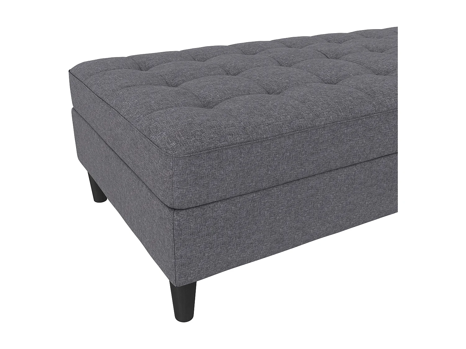 Presley | Pouf avec rangement en tissu gris