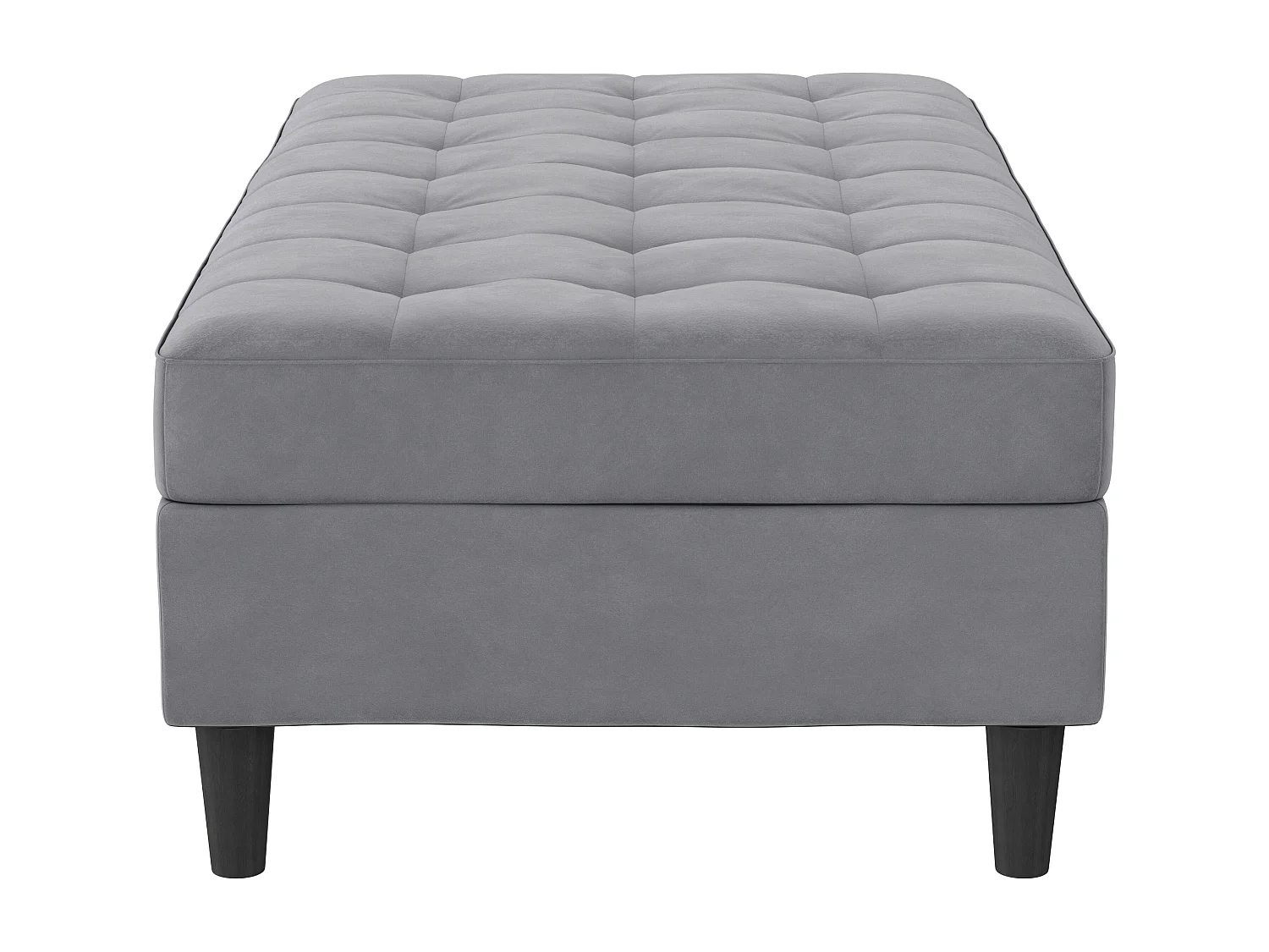 Pouf con contenitore in velluto grigio