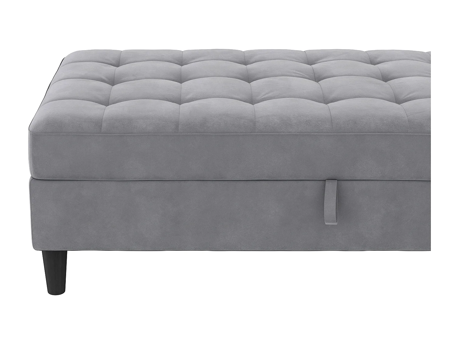 Pouf con contenitore in velluto grigio