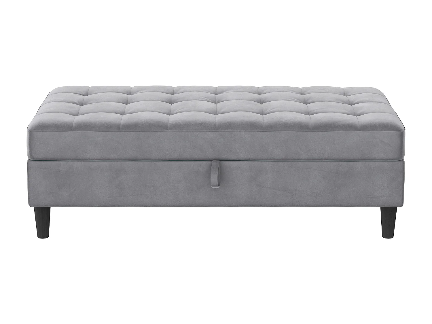 Presley | Pouf avec rangement en velours gris