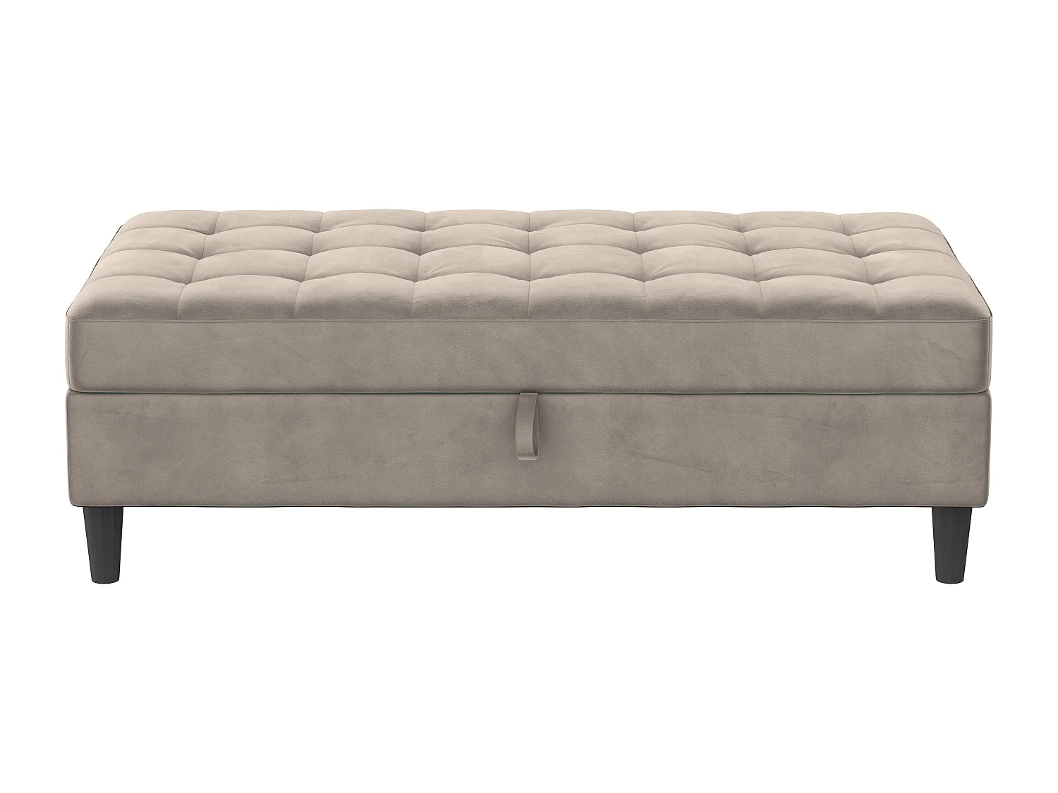 Otomana con almacenaje en terciopelo antracita