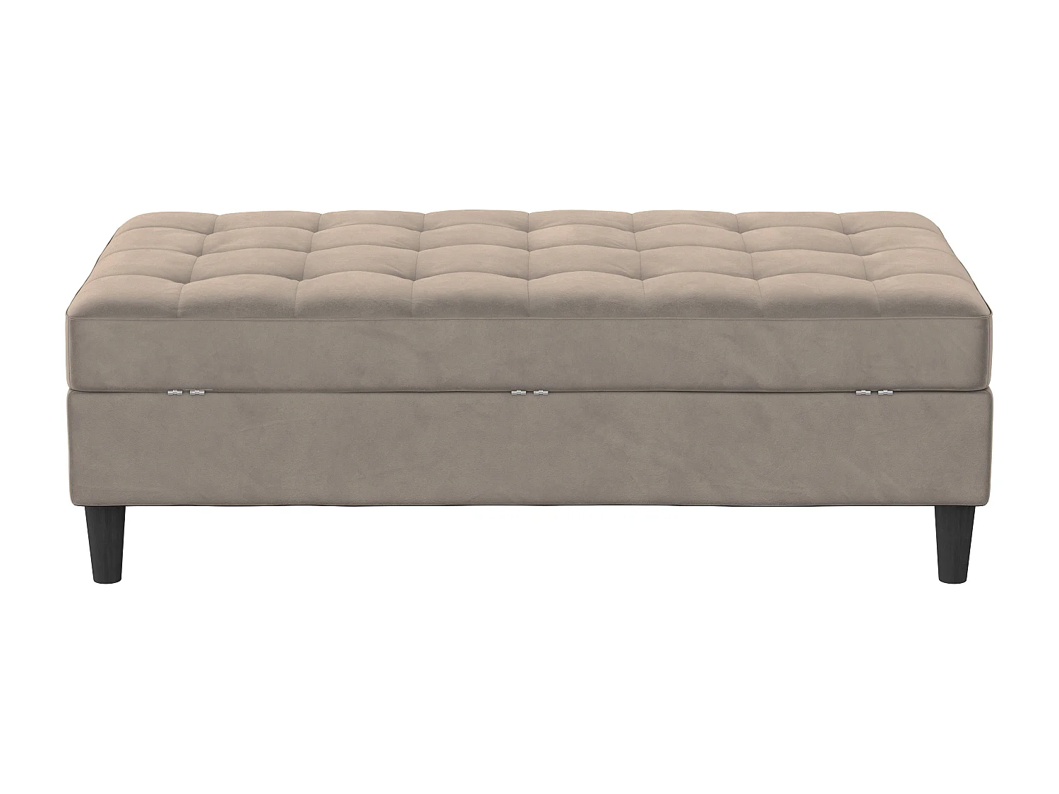 Otomana con almacenaje en terciopelo antracita