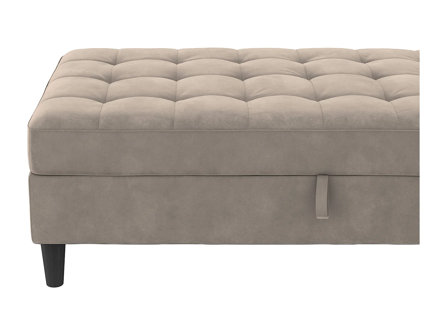 Otomana con almacenaje en terciopelo antracita