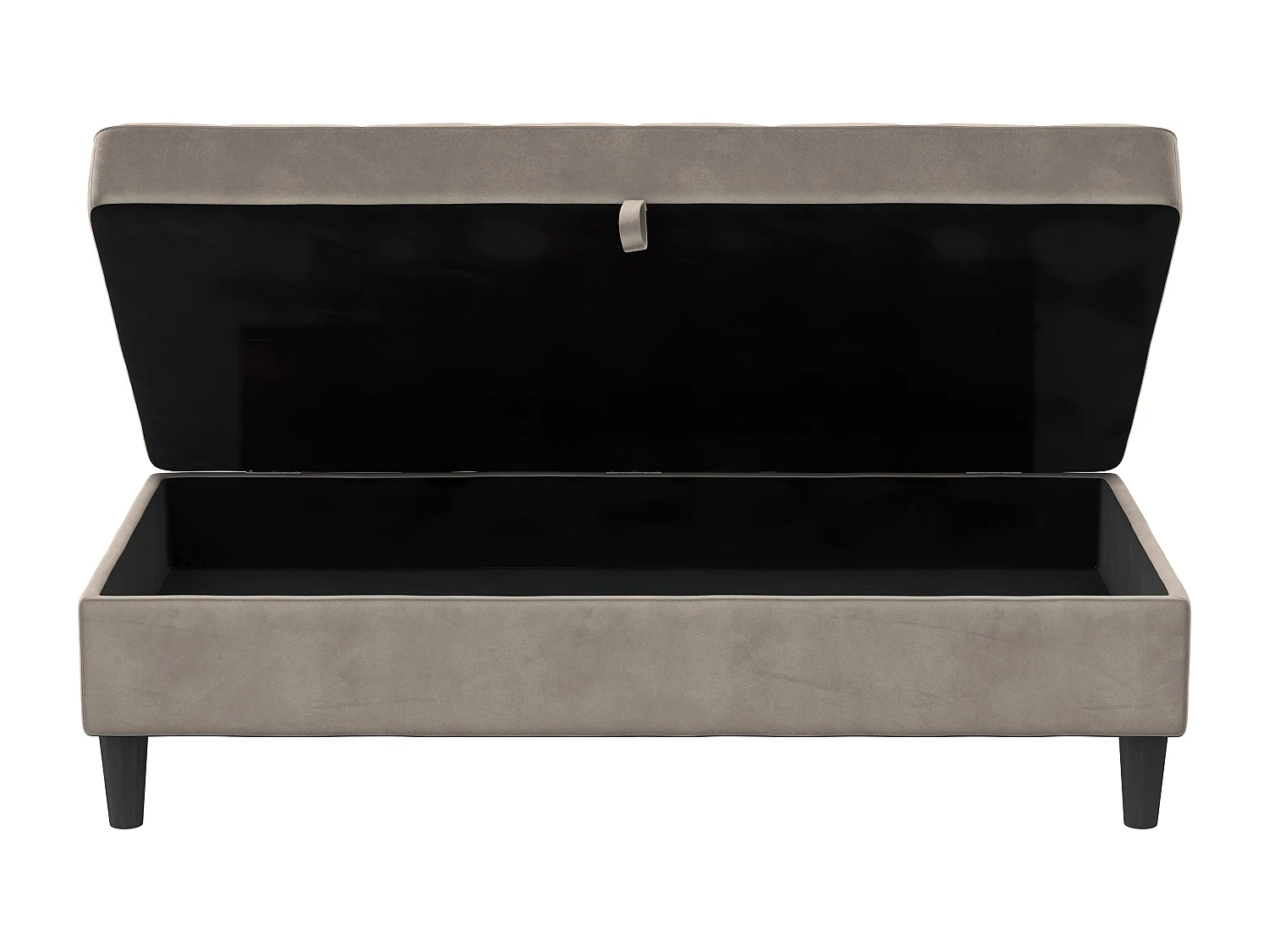 Otomana con almacenaje en terciopelo antracita