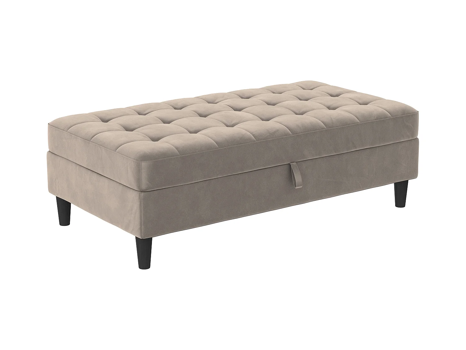 Pouf con contenitore in velluto antracite