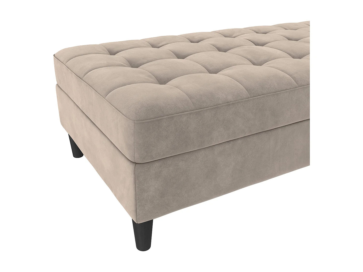 Presley-Poef met opbergruimte in fluweel antraciet