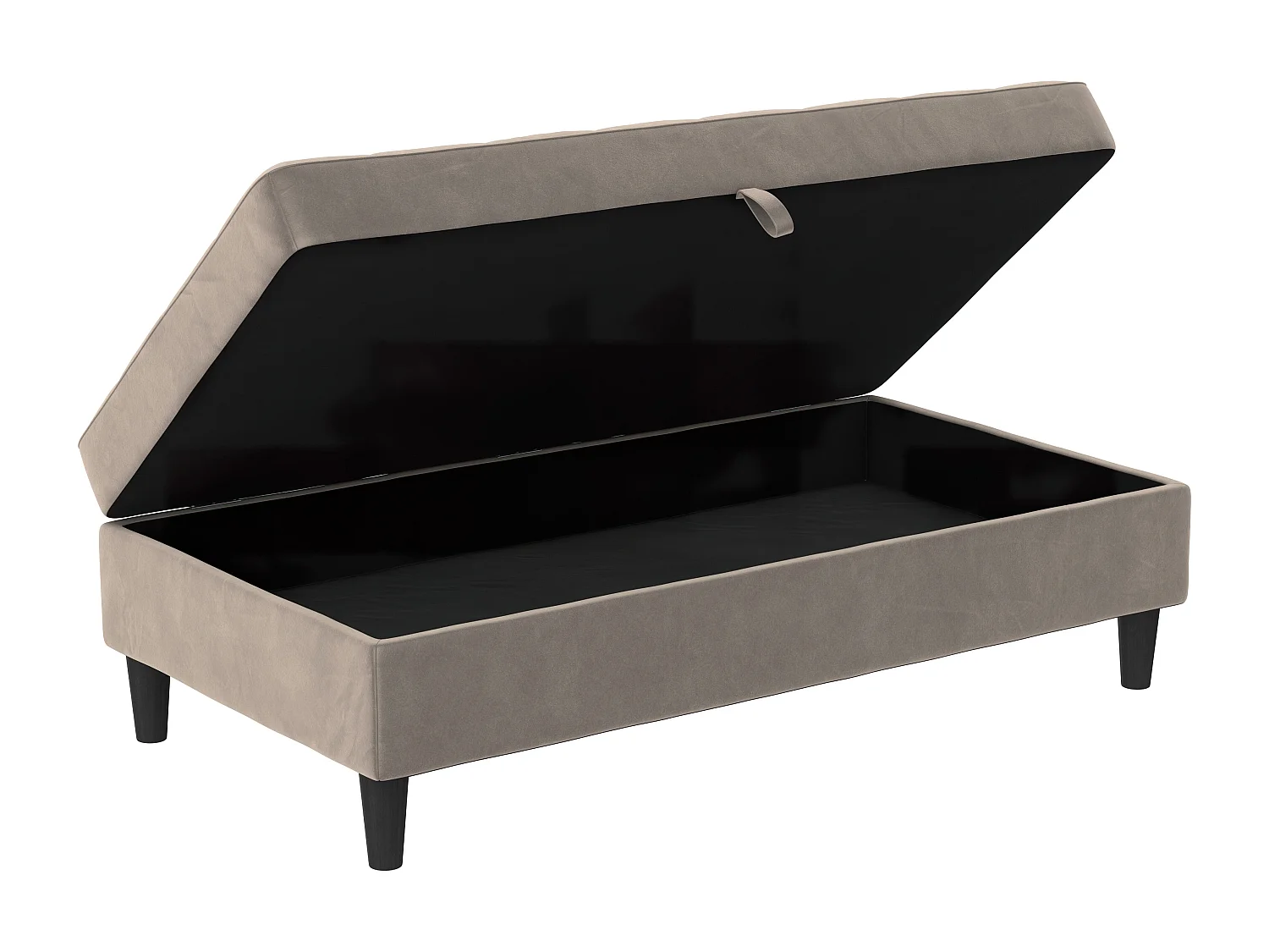 Presley-Poef met opbergruimte in fluweel antraciet