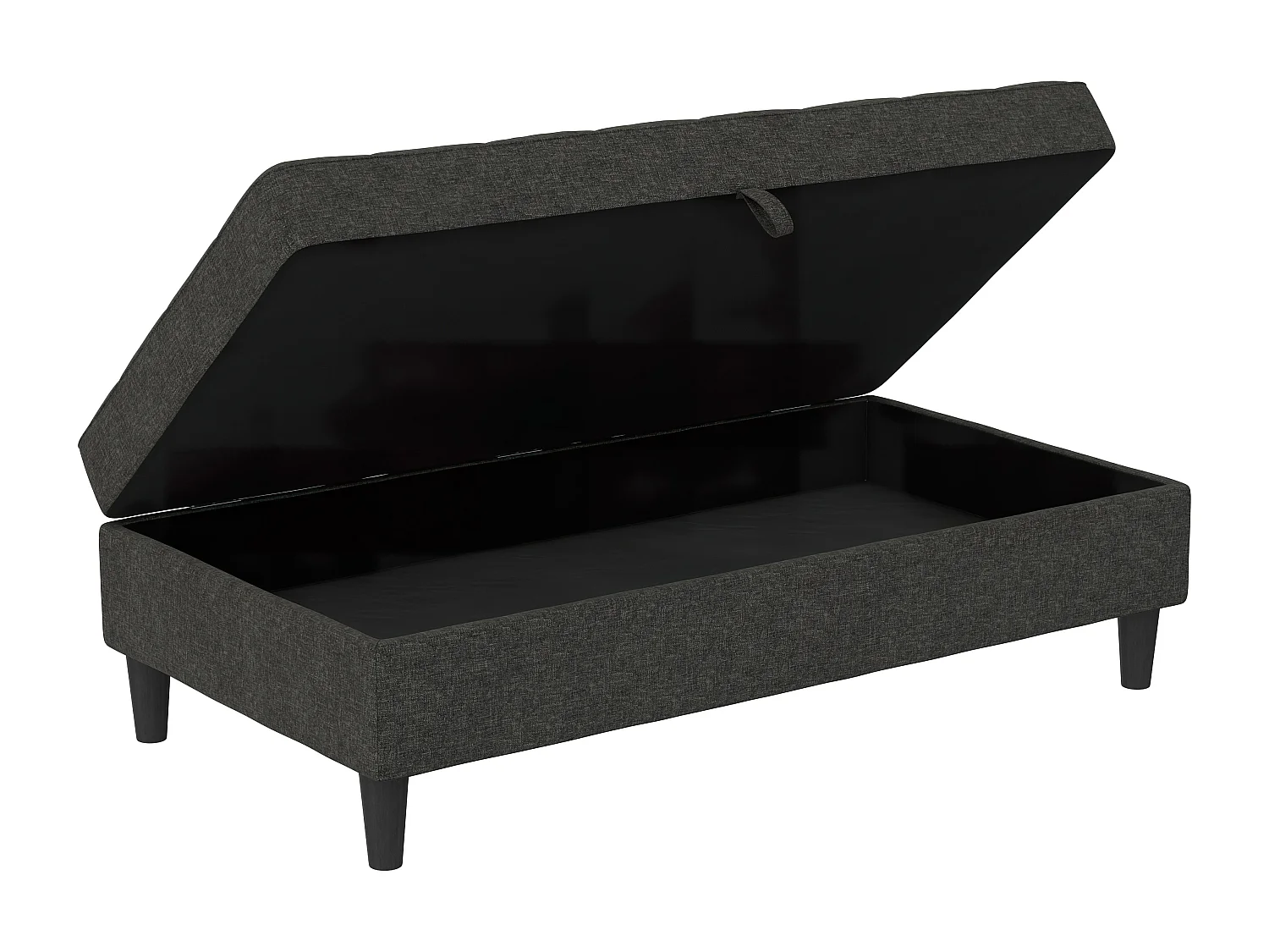 Otomana com arrumação em linho antracite