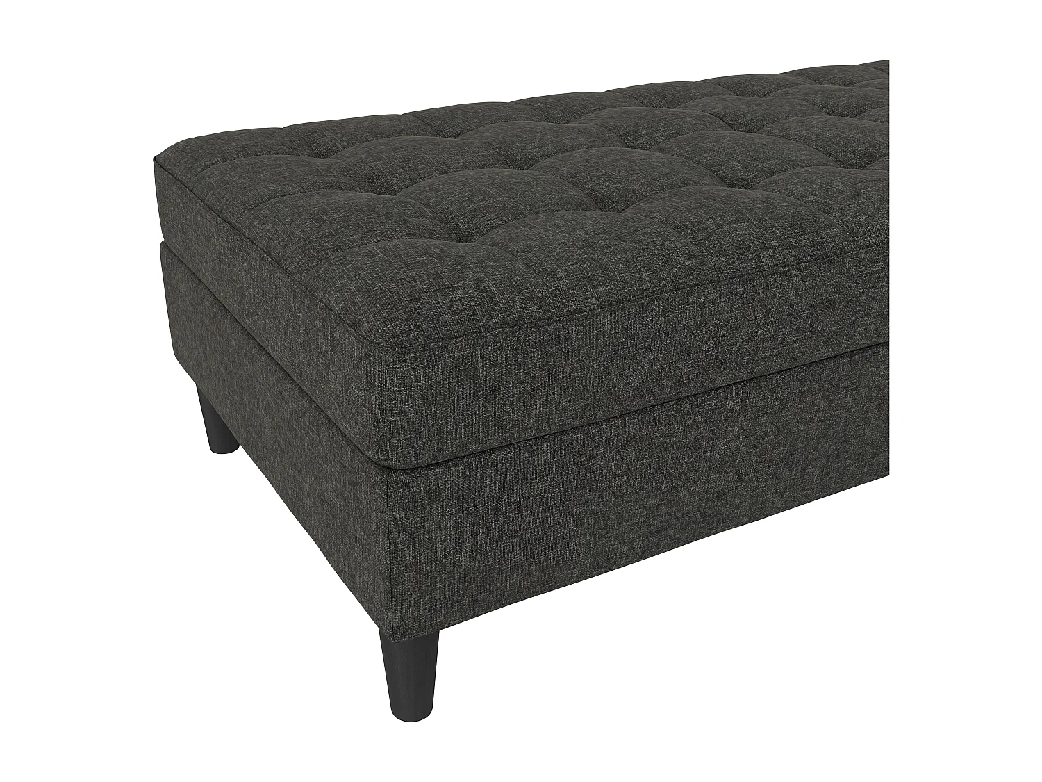 Presley-Ottomane met opbergruimte in linnen antraciet