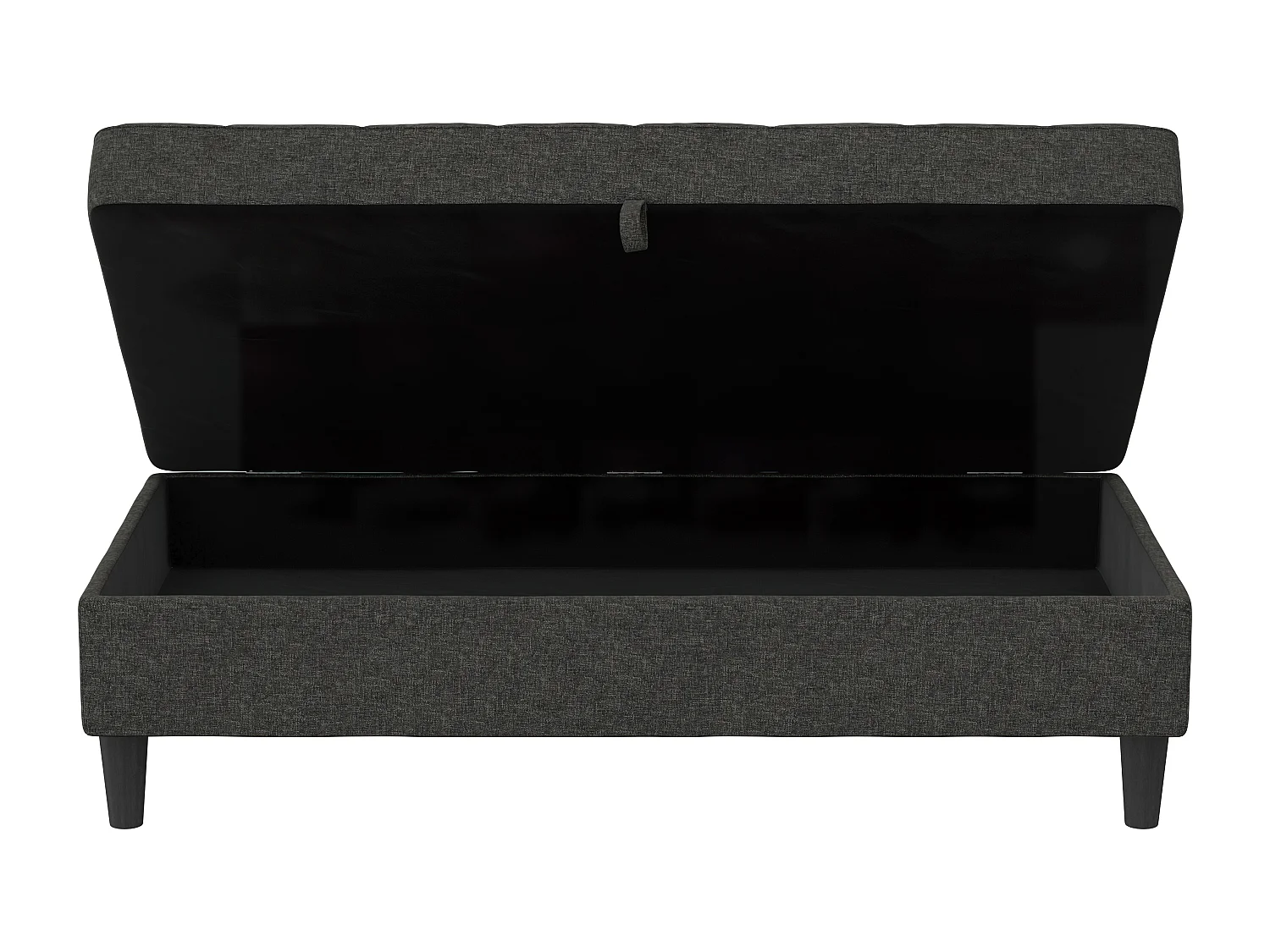 Presley-Ottomane met opbergruimte in linnen antraciet