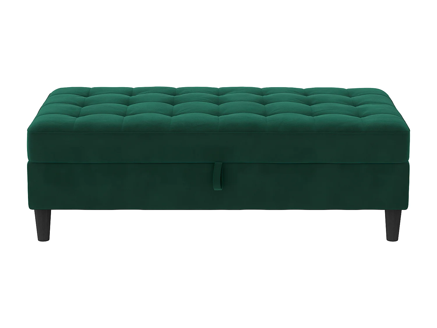 Otomana con almacenaje en terciopelo verde oscuro