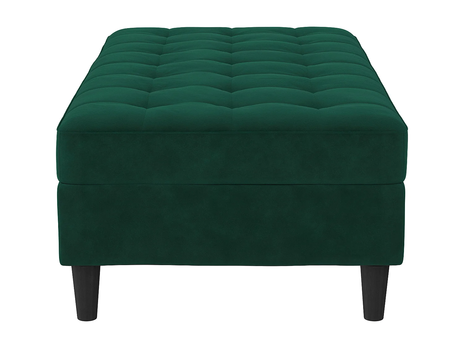 Otomana con almacenaje en terciopelo verde oscuro