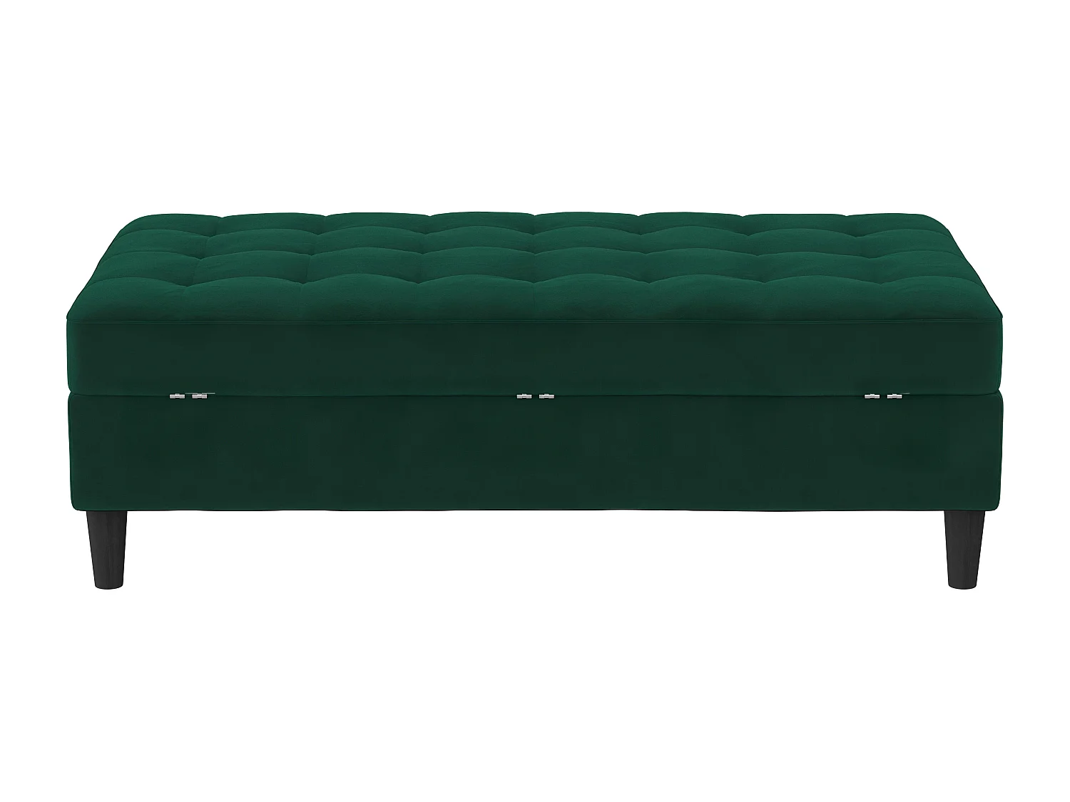 Otomana con almacenaje en terciopelo verde oscuro