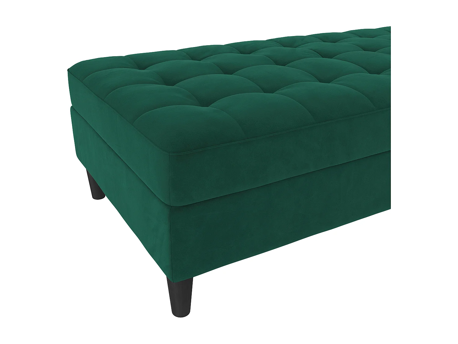 Presley | Pouf avec rangement en velours vert foncé