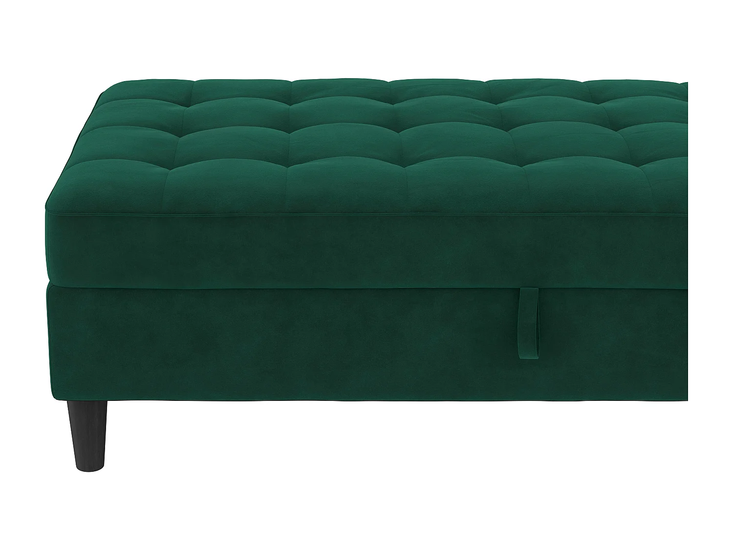 Presley | Pouf avec rangement en velours vert foncé