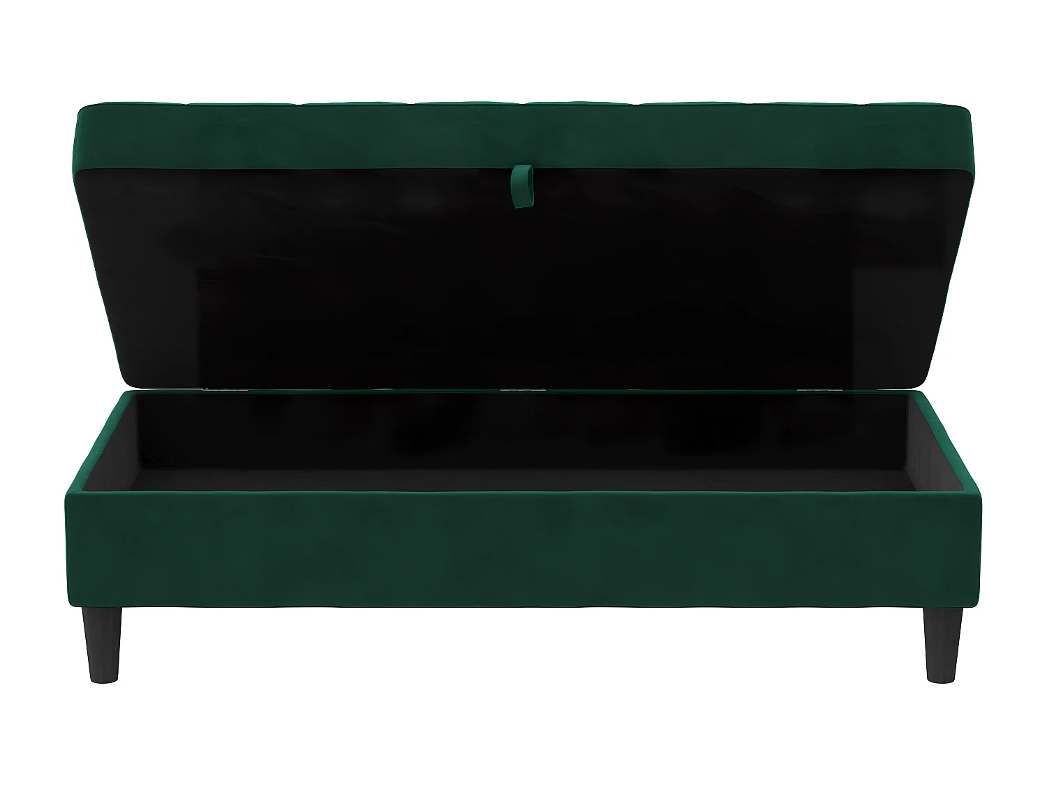 Presley | Pouf avec rangement en velours vert foncé