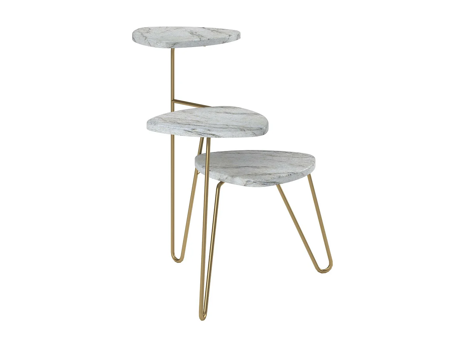 Piantana porta piante in truciolare laminato PVC marmo bianco