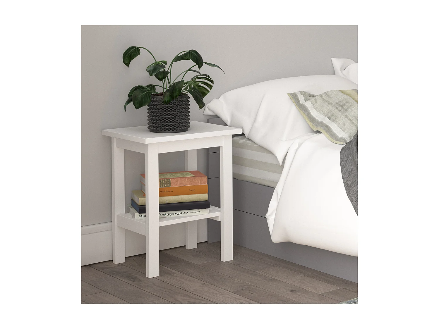 Trend | Table de chevet en effet bois blanc