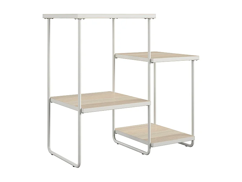 Dante | Support de plantes en panneaux de particules Nature et cadre en métal blanc