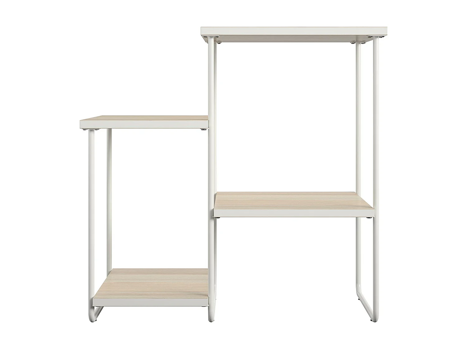 Dante | Suporte para plantas em aglomerado Nature e estrutura em metal branco