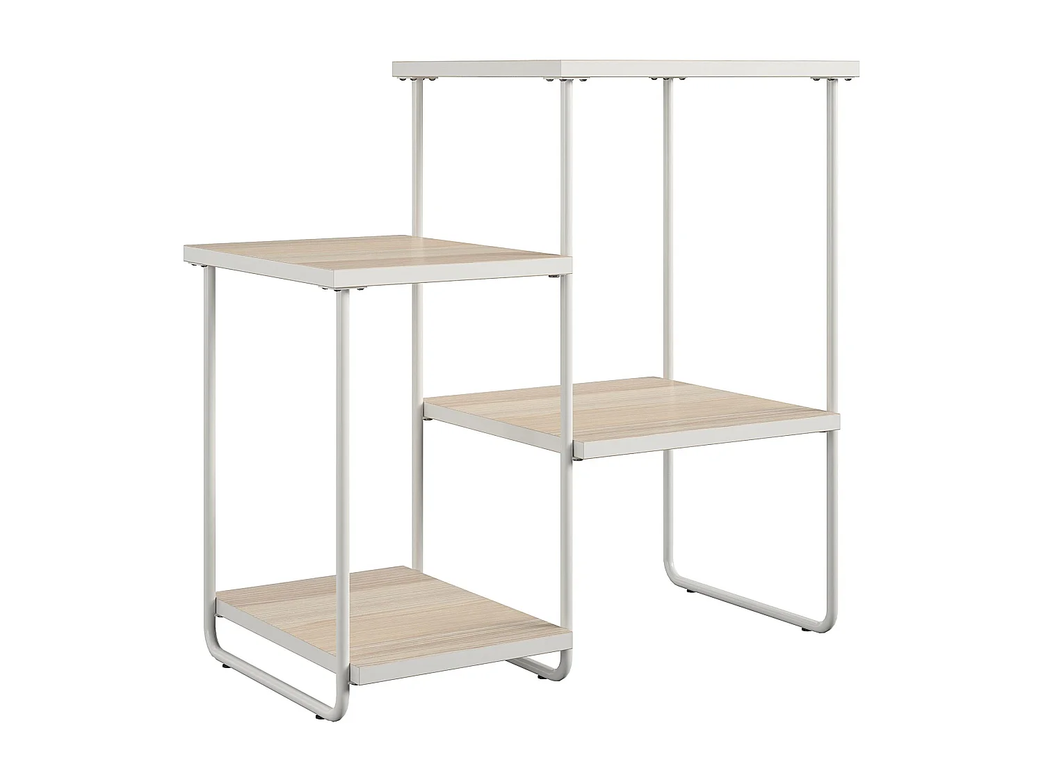 Dante | Suporte para plantas em aglomerado Nature e estrutura em metal branco