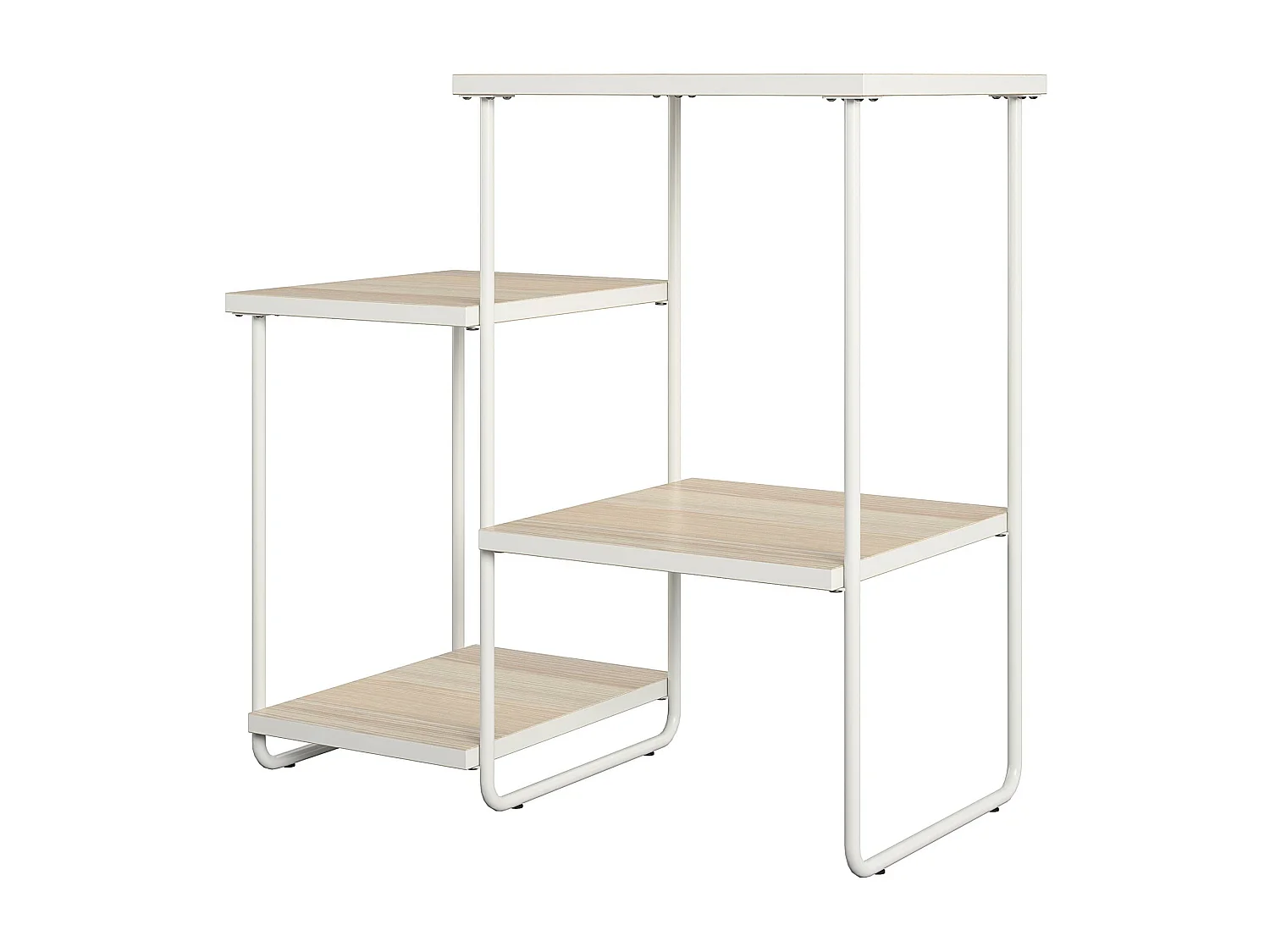 Dante | Suporte para plantas em aglomerado Nature e estrutura em metal branco