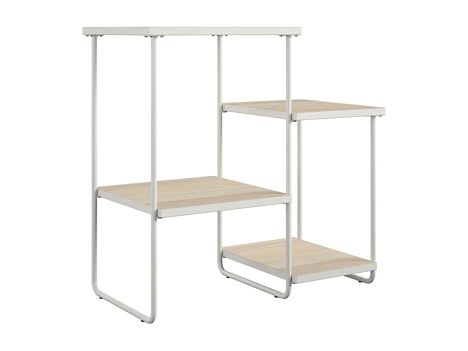 Dante | Suporte para plantas em aglomerado Nature e estrutura em metal branco