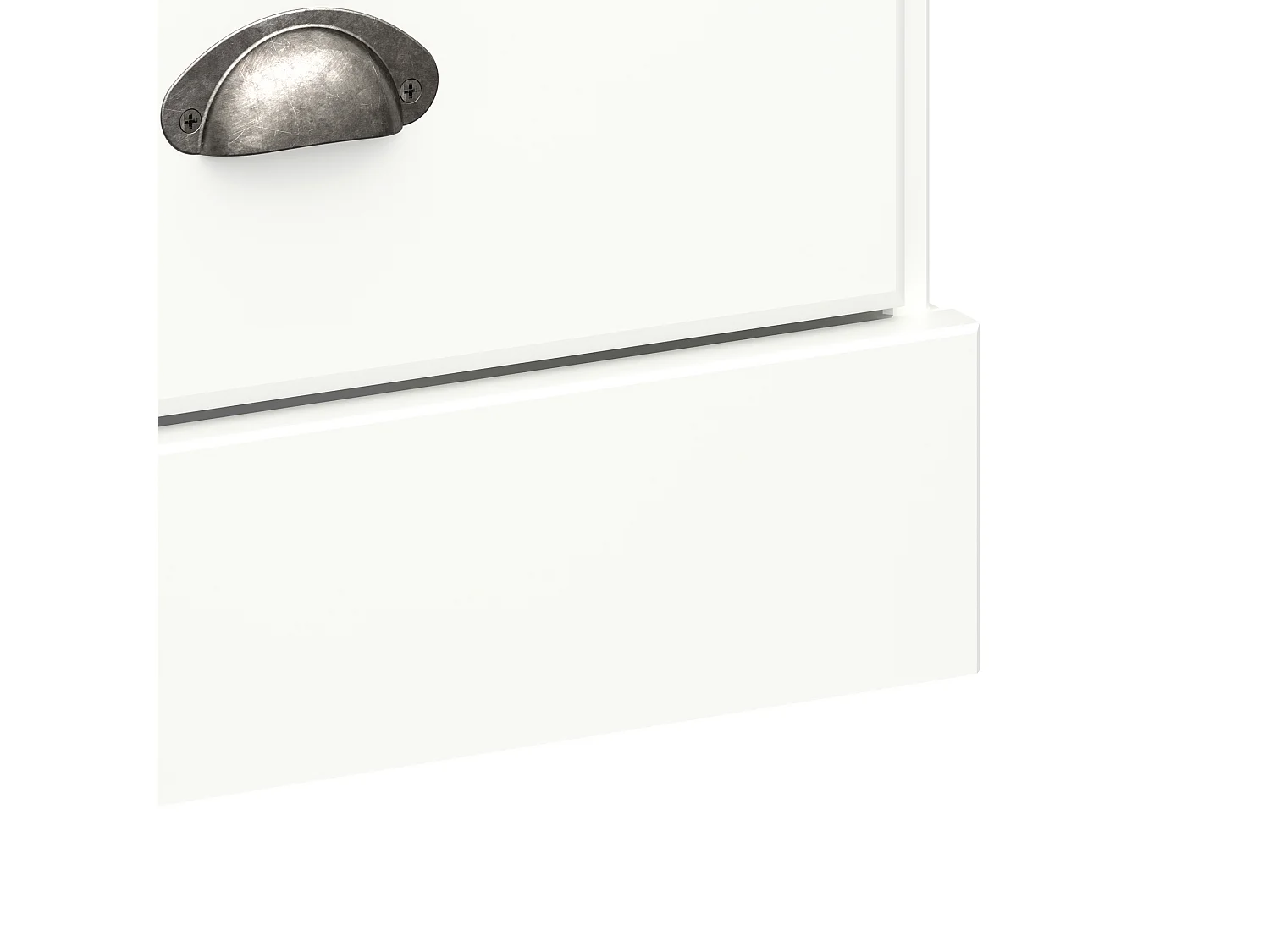 Nachttisch mit 2 Schubladen in MDF, weiß und natur