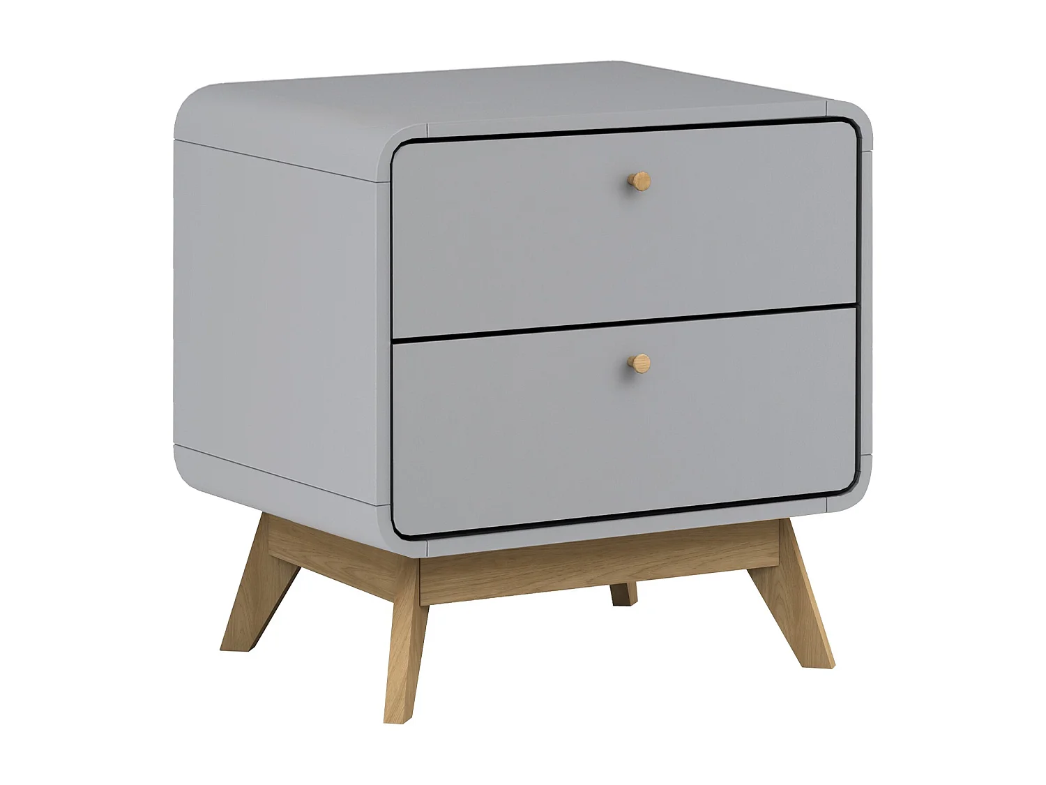 Nachttisch mit 2 Schubladen in Spanplattengrau