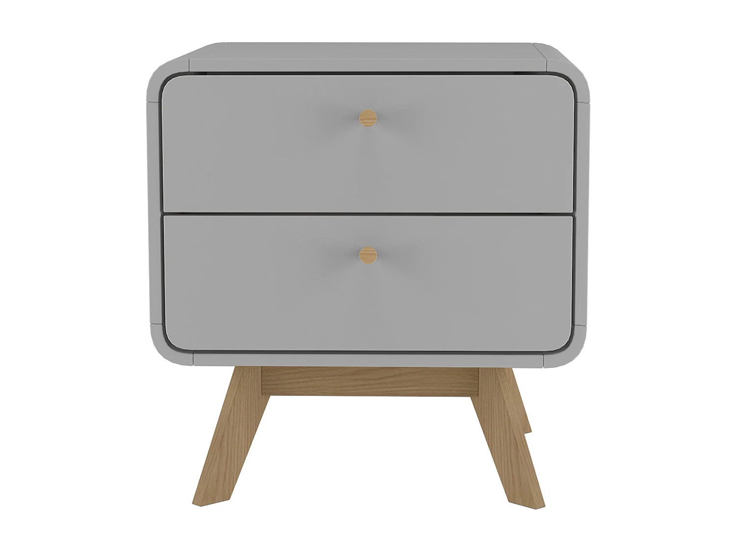 Nachttisch mit 2 Schubladen in Spanplattengrau