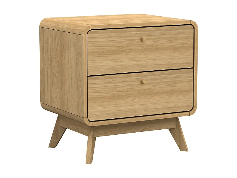 Cassie | Table de chevet à 2 tiroirs en effet chêne