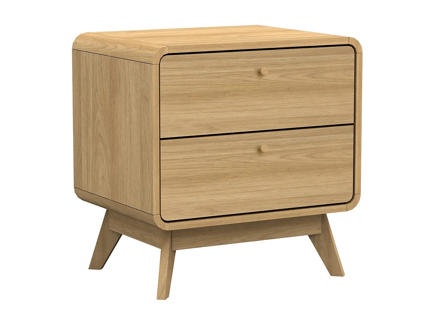 Cassie | Table de chevet à 2 tiroirs en effet chêne