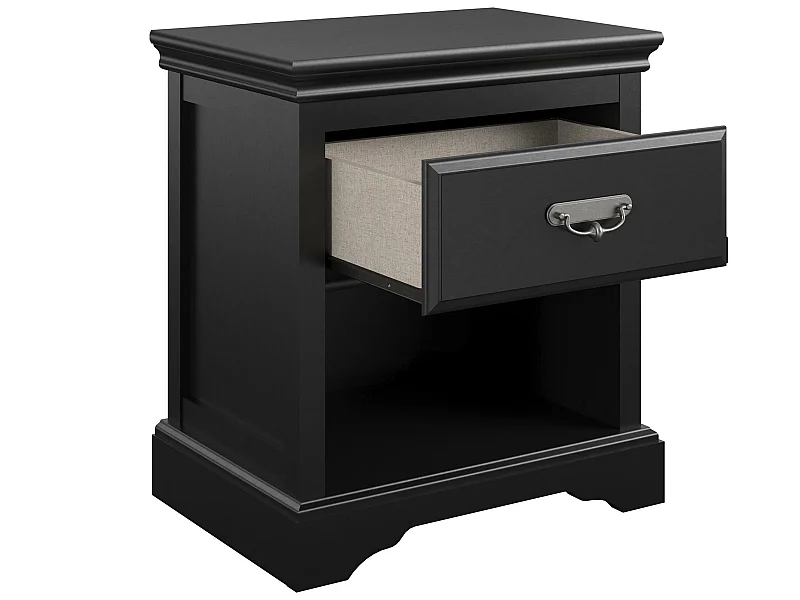 Bristol | Table de chevet avec 1 tiroir en MDF noir