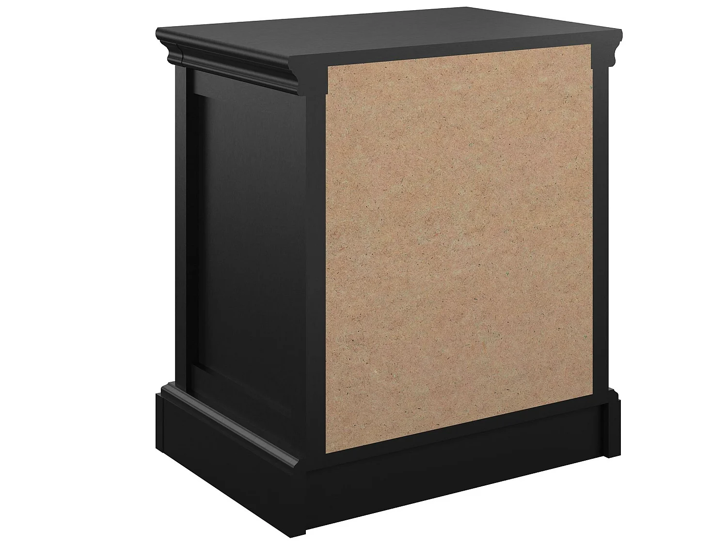 Mesita de noche con 1 cajón en MDF negro