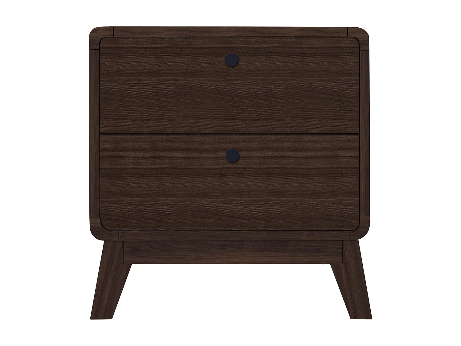 Nachttisch mit 2 Schubladen aus Nussbaumholz