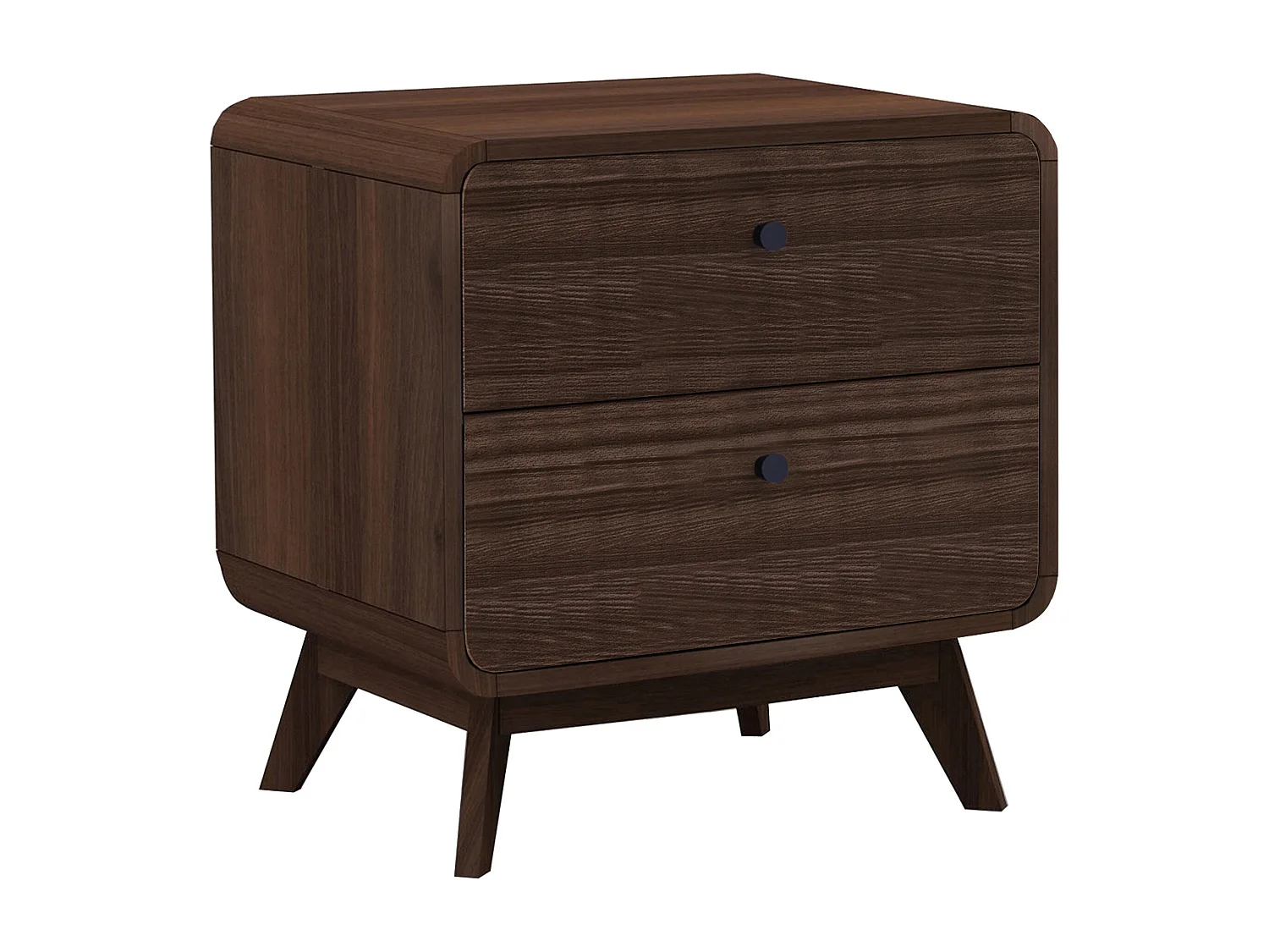 Nachttisch mit 2 Schubladen aus Nussbaumholz